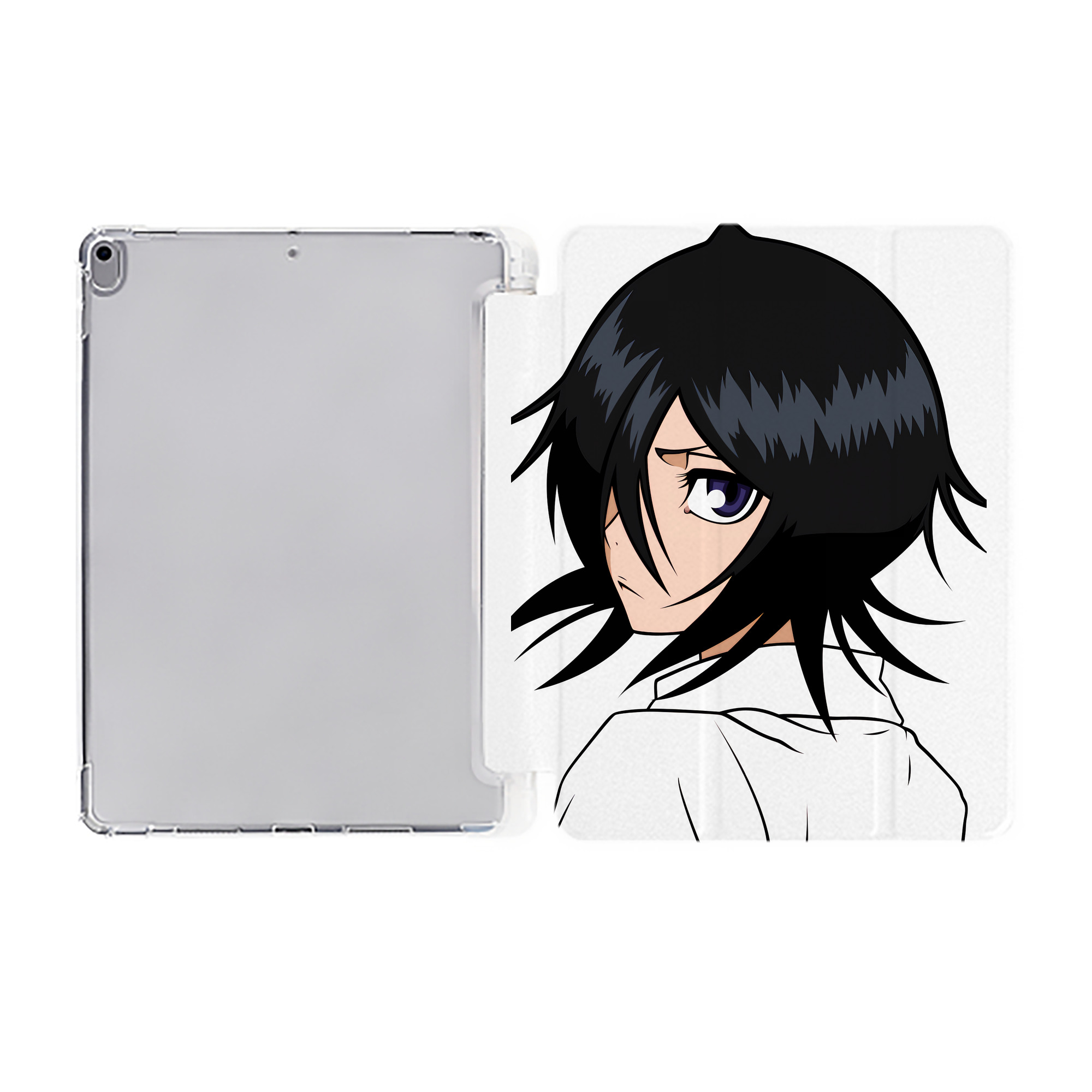 （画像用） ブリーチ 朽木ルキア BLEACH Kuchiki Rukia IPad ケース ペン収納付き 三つ折りスタンド PUレザー×シリコン 対応機種9.5/10.5/10.9インチ